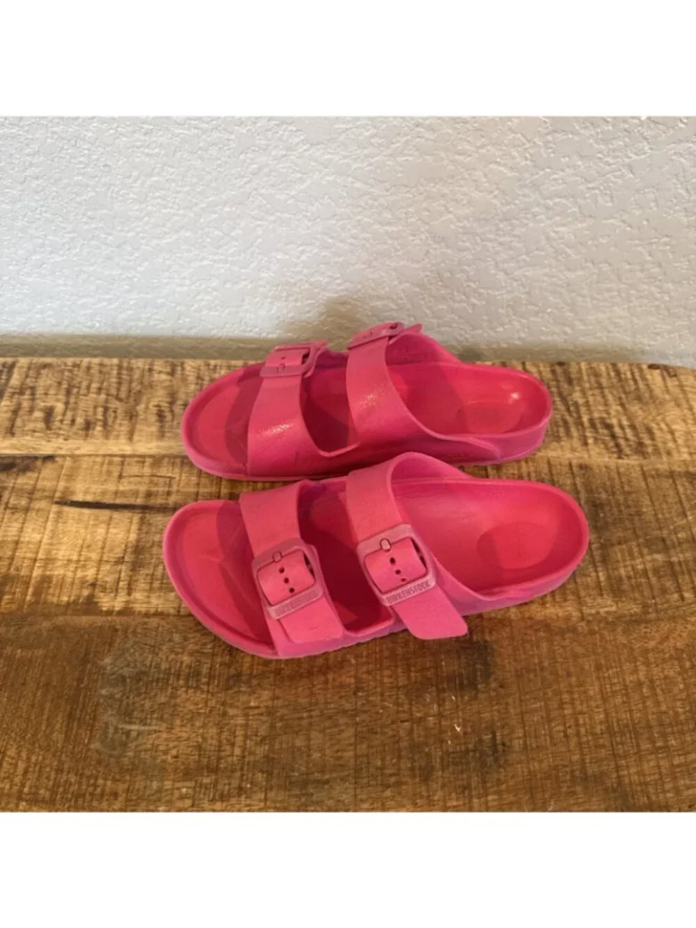 Birkenstock EVA Kids Pink Slip On Rubber Sandals Slides Size 34 US 3 Double